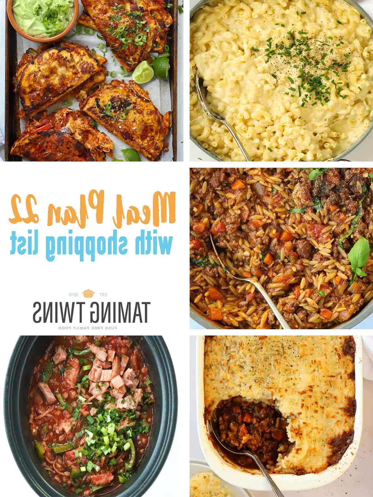 Piano Pasti 22 {Nuovi Preferiti di Famiglia} 2 Collage di pasti inclusi nel piano pasti settimanale per una dieta varia ed equilibrata