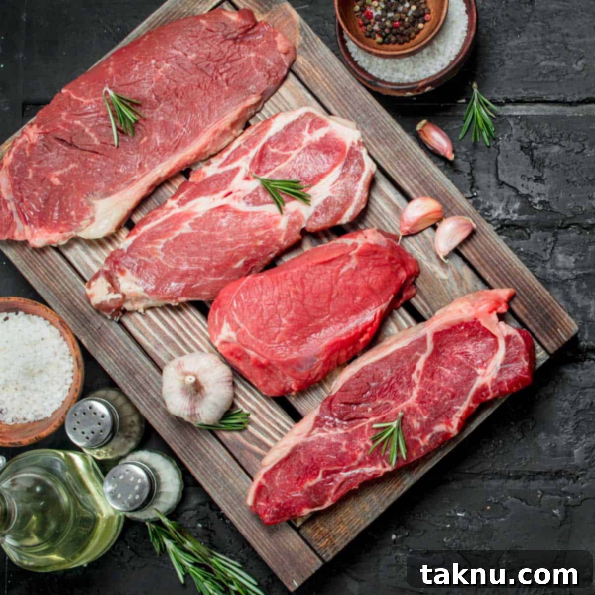 The best meat for jerky on cutting board with spices and seasonings, ready for preparation