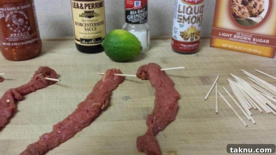 Mastering Oven Beef Jerky at Home 5 FlankwToothpicks