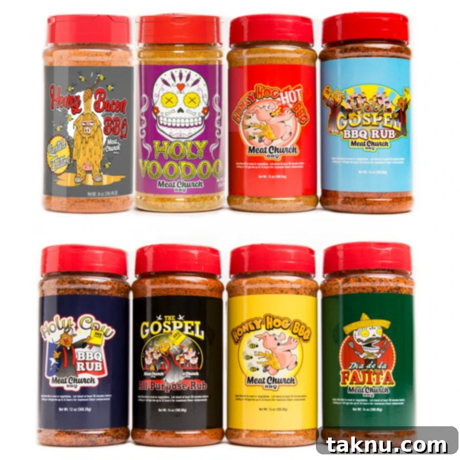 Meat Church's line up of seasonings for cooking meat