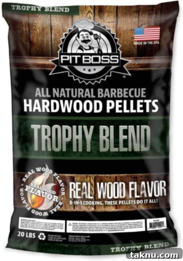 Bag of trophy blend hardwood pellets.