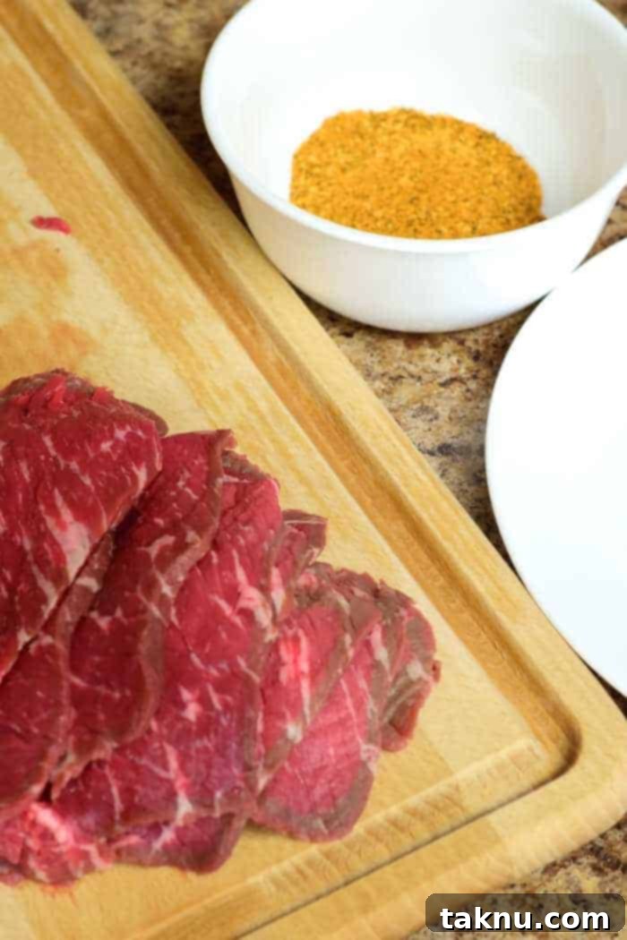 Steakhouse Dry Rub Jerky 4 Steak Dry Rub Sliced with Ingredients