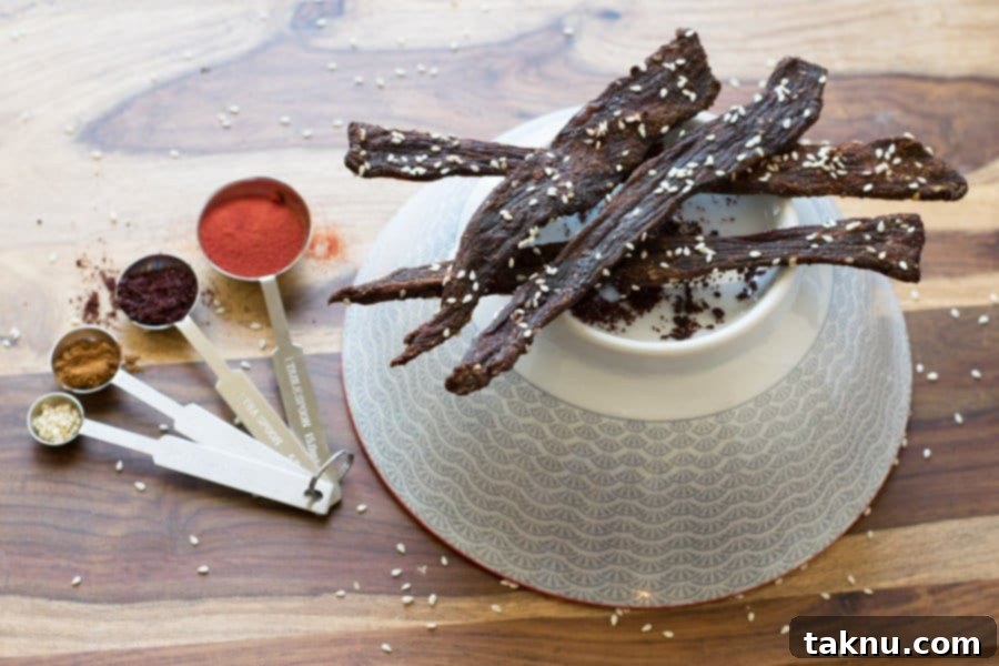 Silk Road Beef Jerky on a bowl and ready to eat