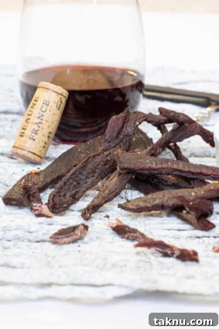 Twisted Venison Jerky 13 Deer jerky with wine and corkscrew