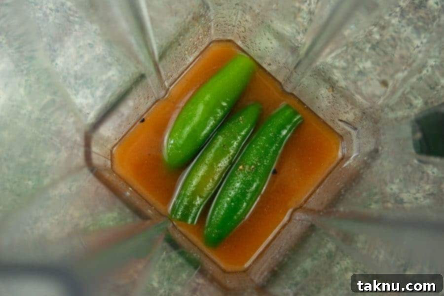 Serrano peppers in blender for jerky marinade