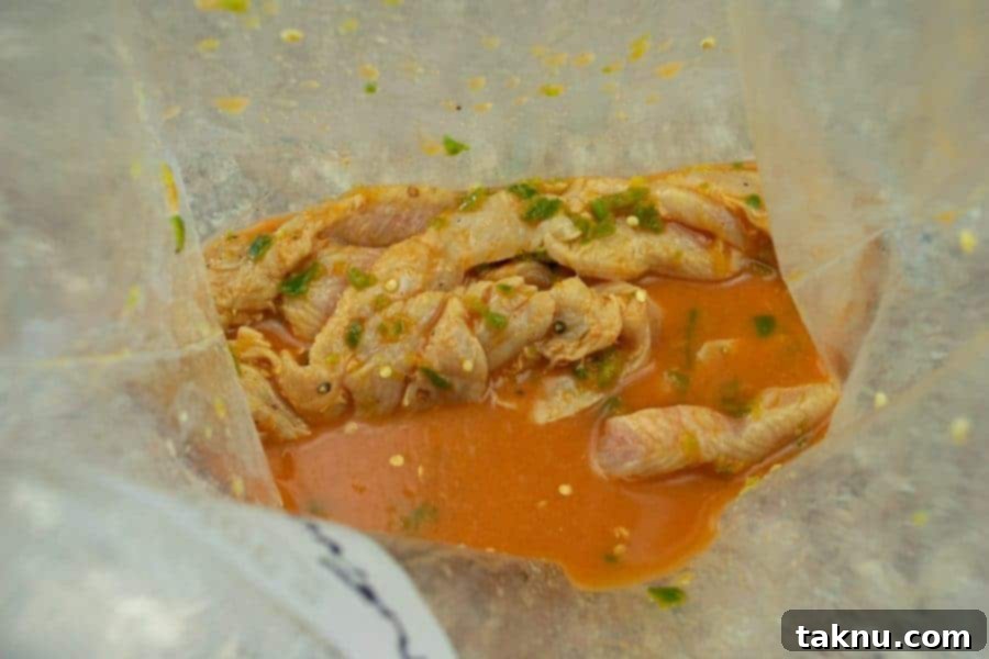 Turkey marinating in peruvian jerky seasoning