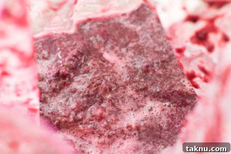 Blueberry Bourbon Marinated Venison Jerky 9 Deer jerky strips soaking deeply in the rich blueberry bourbon marinade.