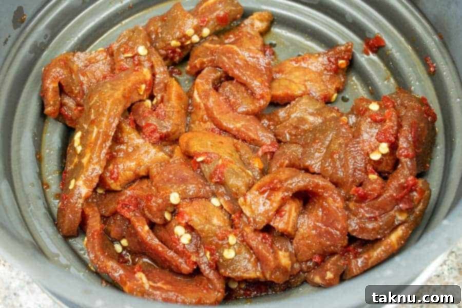 Blazing Cherry Beef Strips 10 beef jerky strained in colander