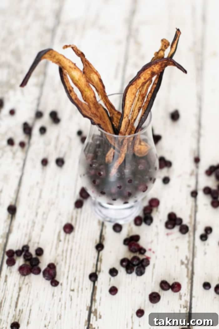 blueberry Eggplant jerky in glass cup