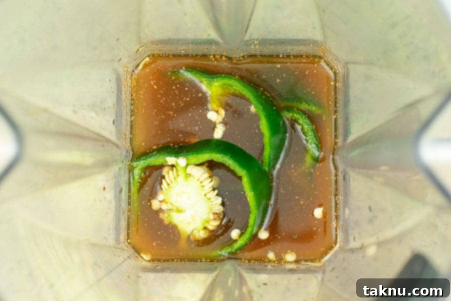 Blaze Beef Jerky 9 Beef jerky marinade ingredients and whole peppers ready for blending