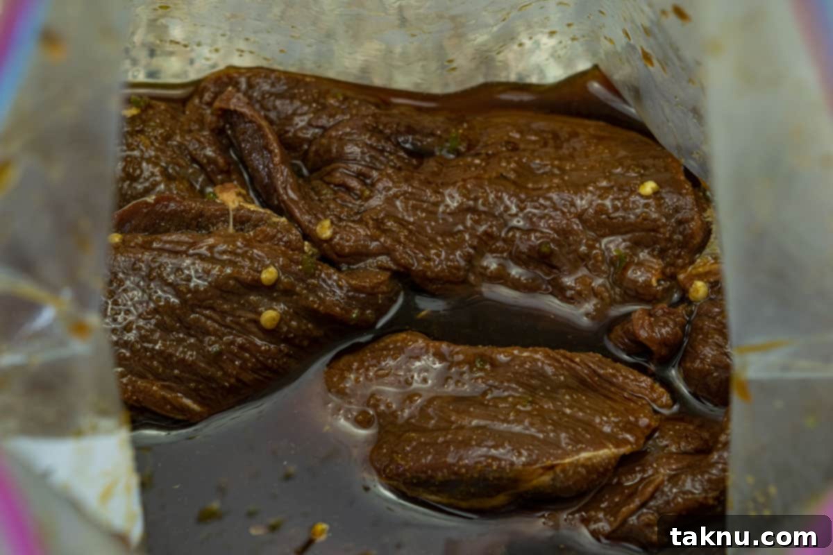 Bold Asian Venison Jerky 4 venison jerky marinating in ziplock bag
