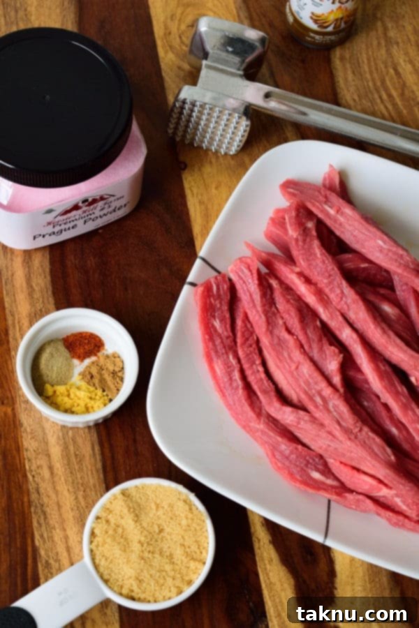 Ingredients for Brown Sugar Jerky Marinade in a bowl, ready to be mixed.