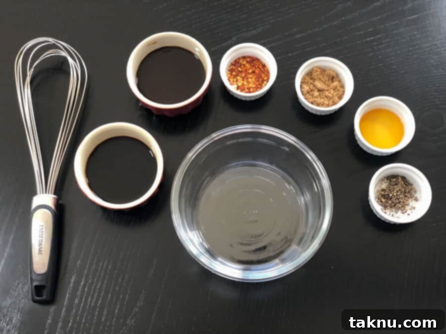 Homemade Dehydrator Beef Jerky 7 Beef Jerky Marinade Ingredients in a bowl, ready to be mixed