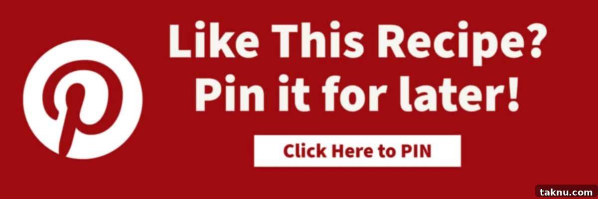 Image with a red background and Pinterest logo, encouraging users to pin the recipe for later.