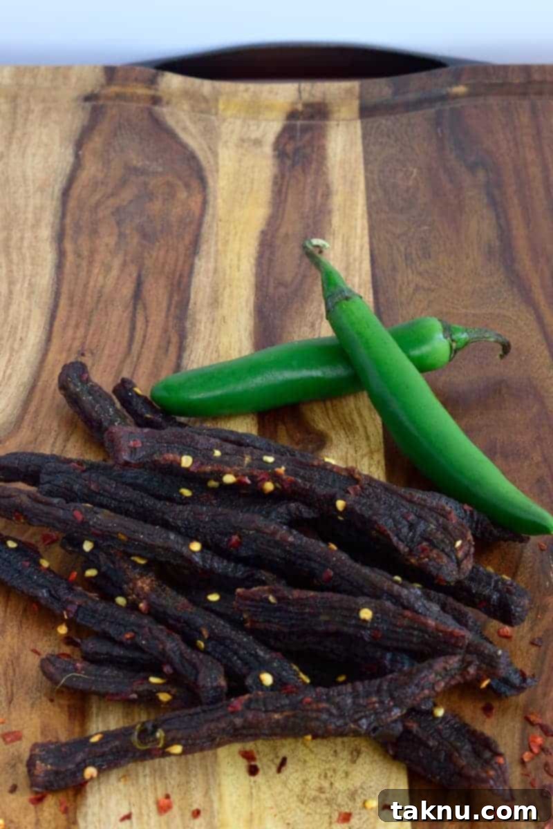 A spicy jerky made with Mexican hot Serrano peppers | Jerkyholic.com