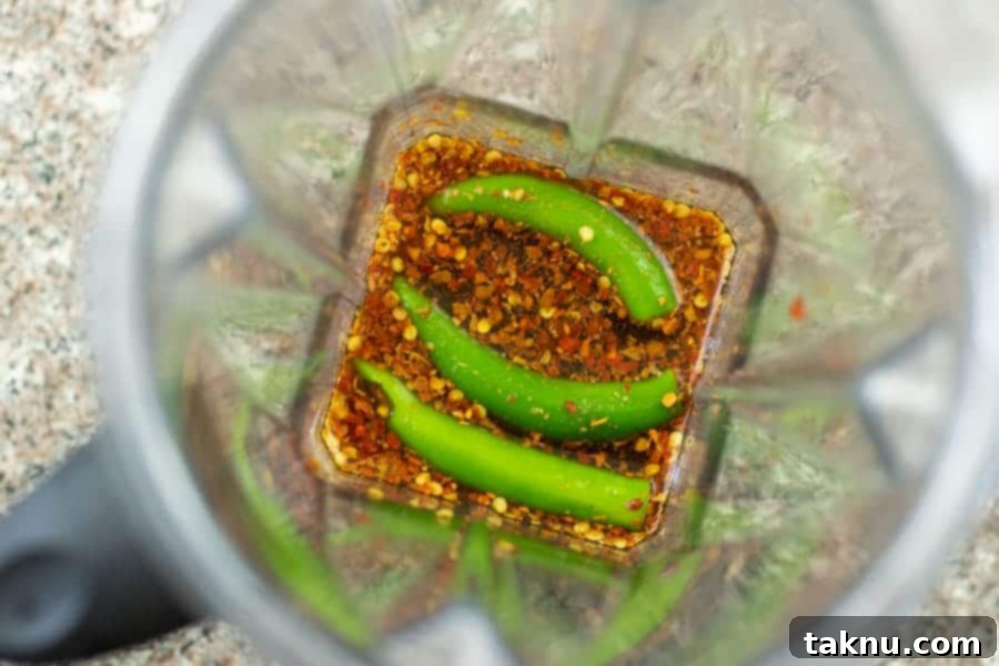 Beef jerky marinade with blender with serrano peppers