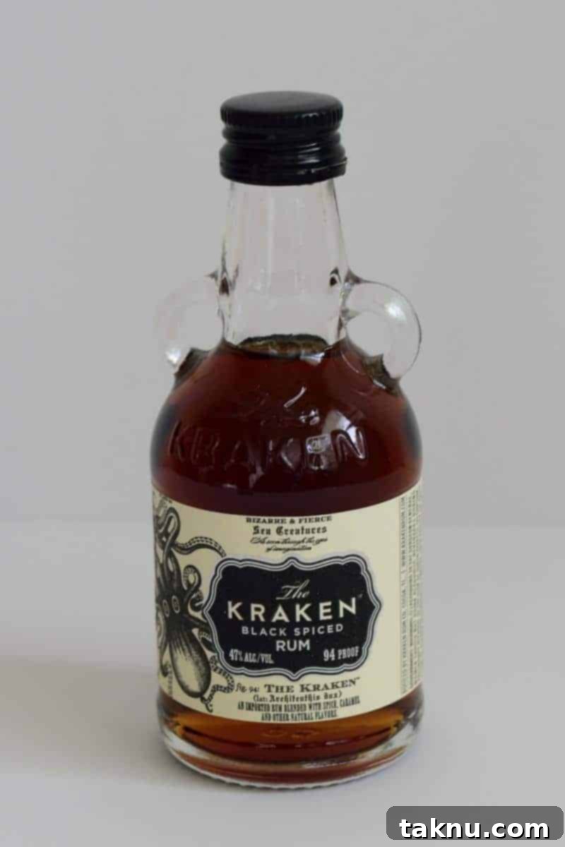 Tropical Mai Tai Beef Jerky 3 The Kraken Black Spiced Rum and Malibu Coconut Rum bottles for Mai Tai Beef Jerky