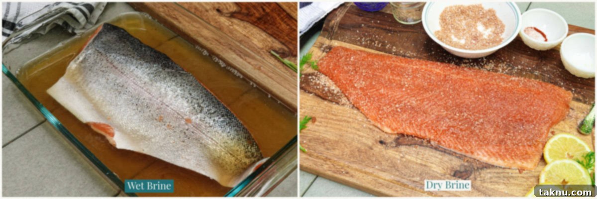 Smoked Trout: Plain & Glazed 4 Trout filets brining in water and with dry brine