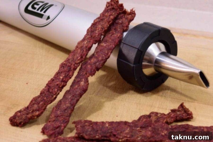 A rich and flavorful ground meat beef jerky that is easy and quick to make! No marinading required. Everyone will love these meaty protein snacks. | Jerkyholic.com